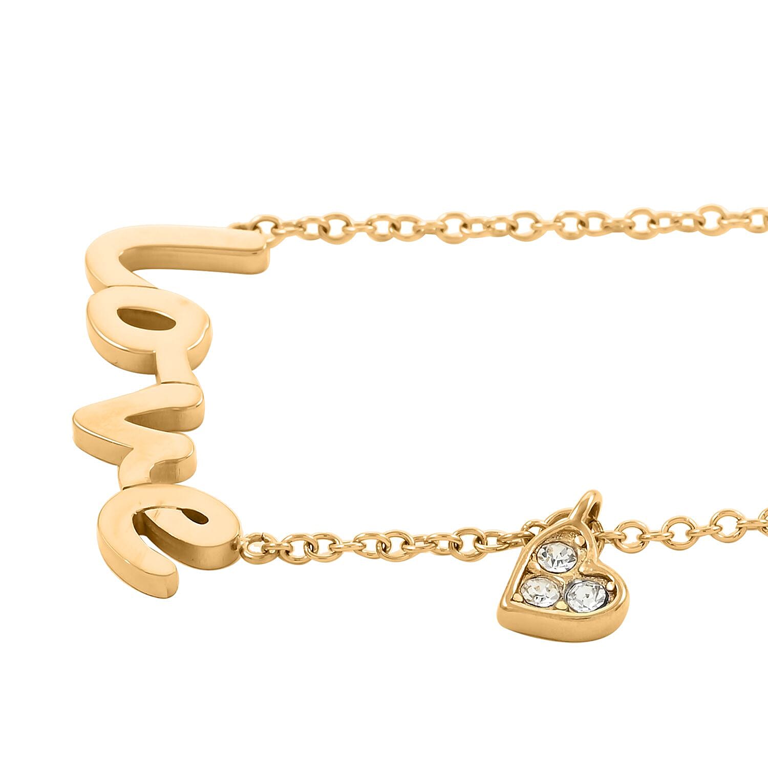 Love Necklace 18 Inches in ION Plated YG Stainless Steel