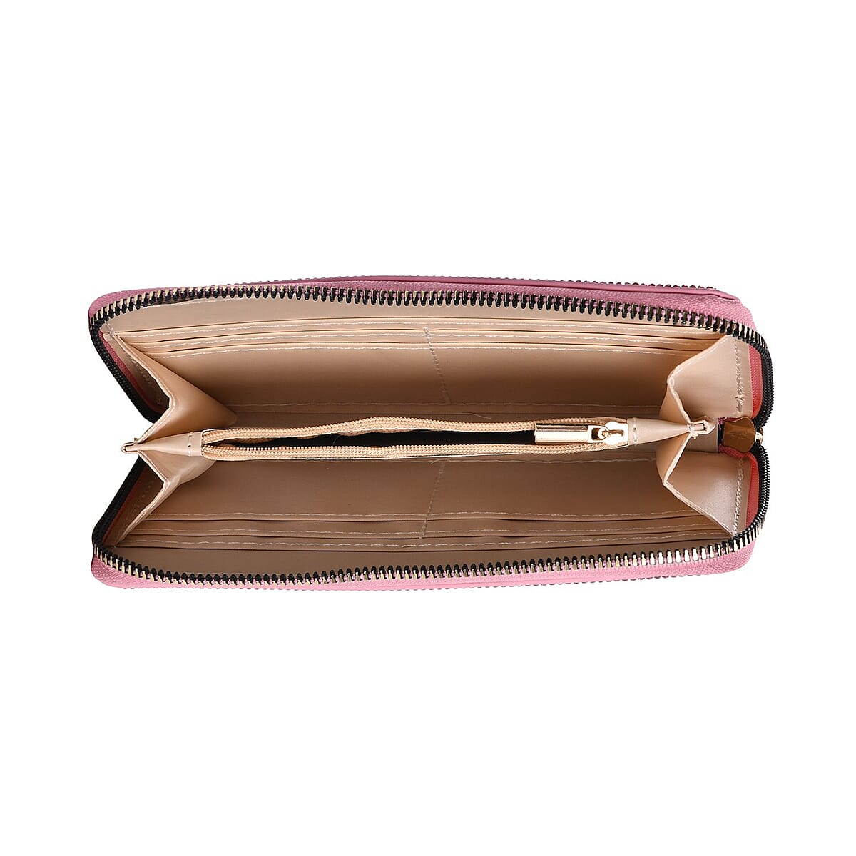 Pink Sparkling Rhinestone and Faux Leather Wallet image number 1