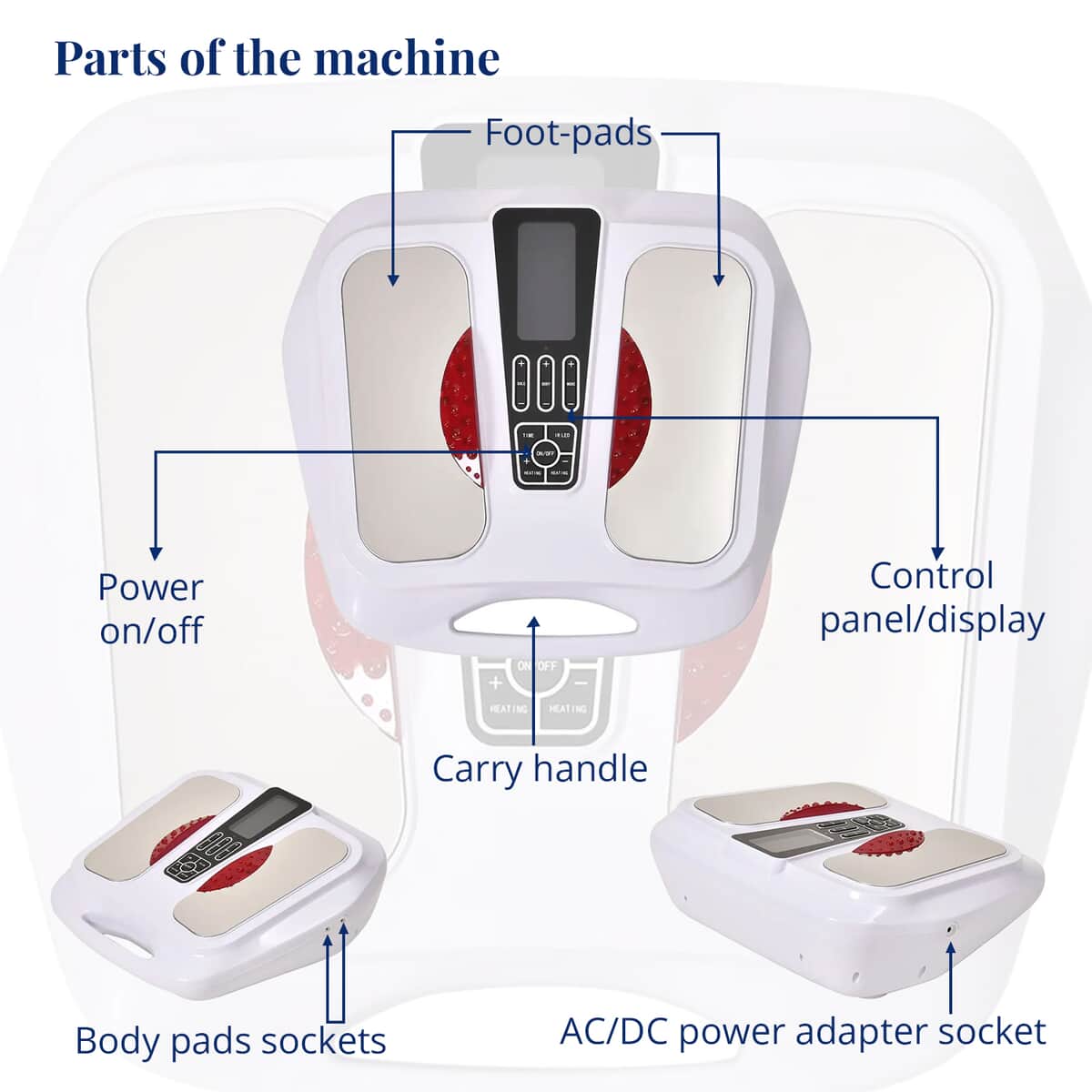 Electric EMS & TENS Heated Foot Stimulator with Electrode Body Pads image number 2