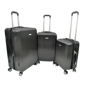 Karriage-Mate Hardside Luggage Set , 3 piece Hardshell Luggage Set , Durable Luggage Set , Hard Shell Suitcase Set of 3, Black Luggage Set