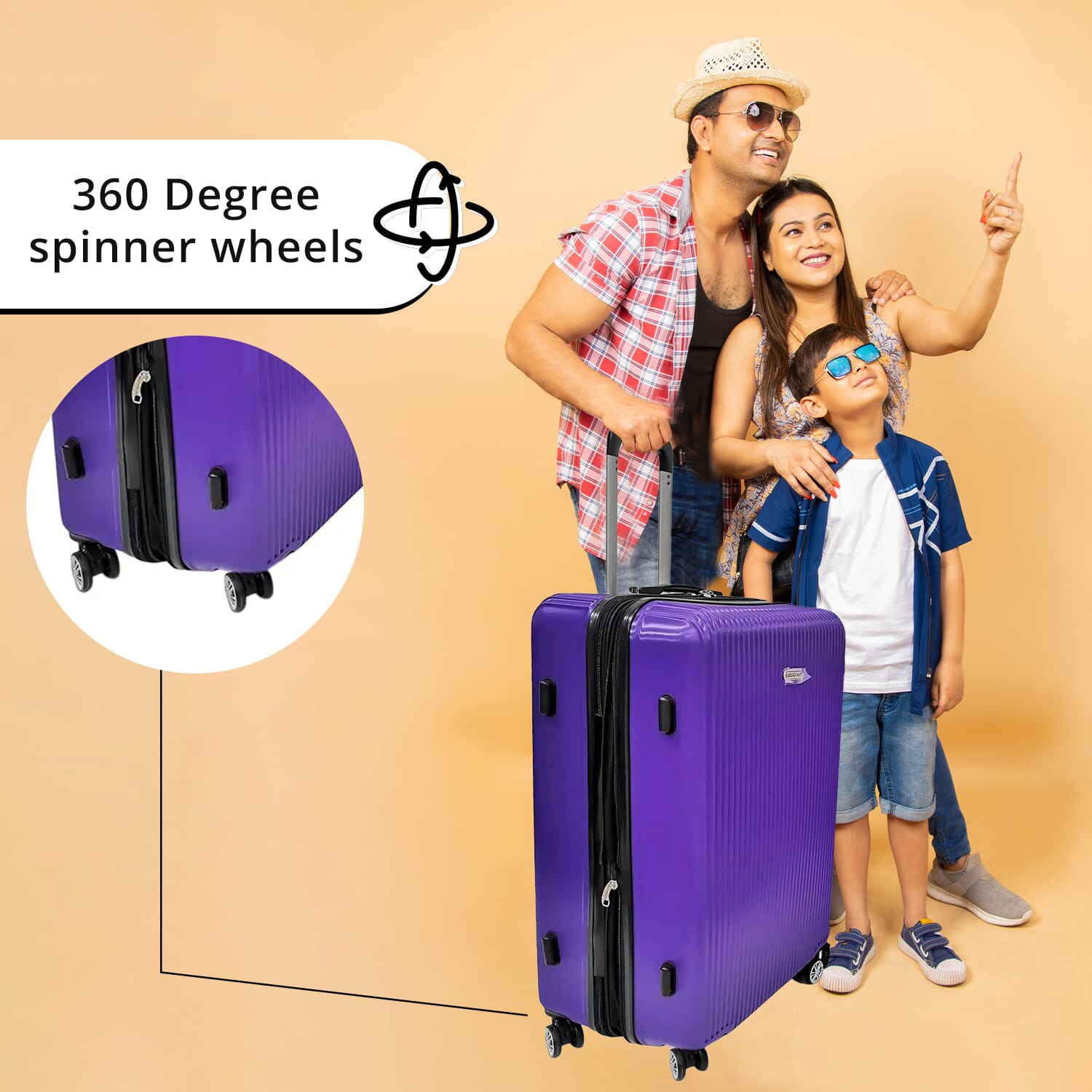 Purple hard shell luggage on sale