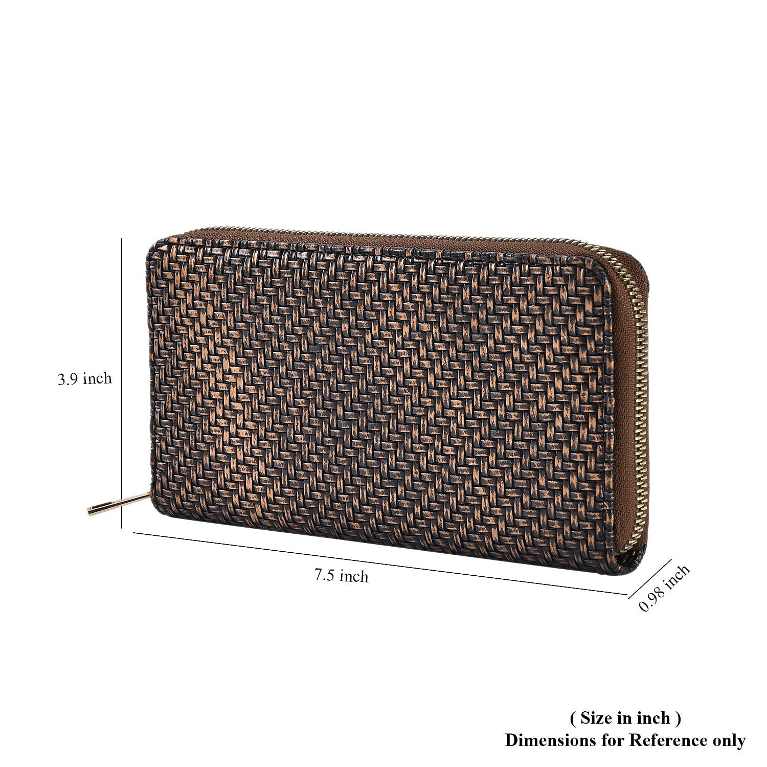 Set of 2 Gold and Silver Crocodile Weave Pattern Faux Leather Wallet