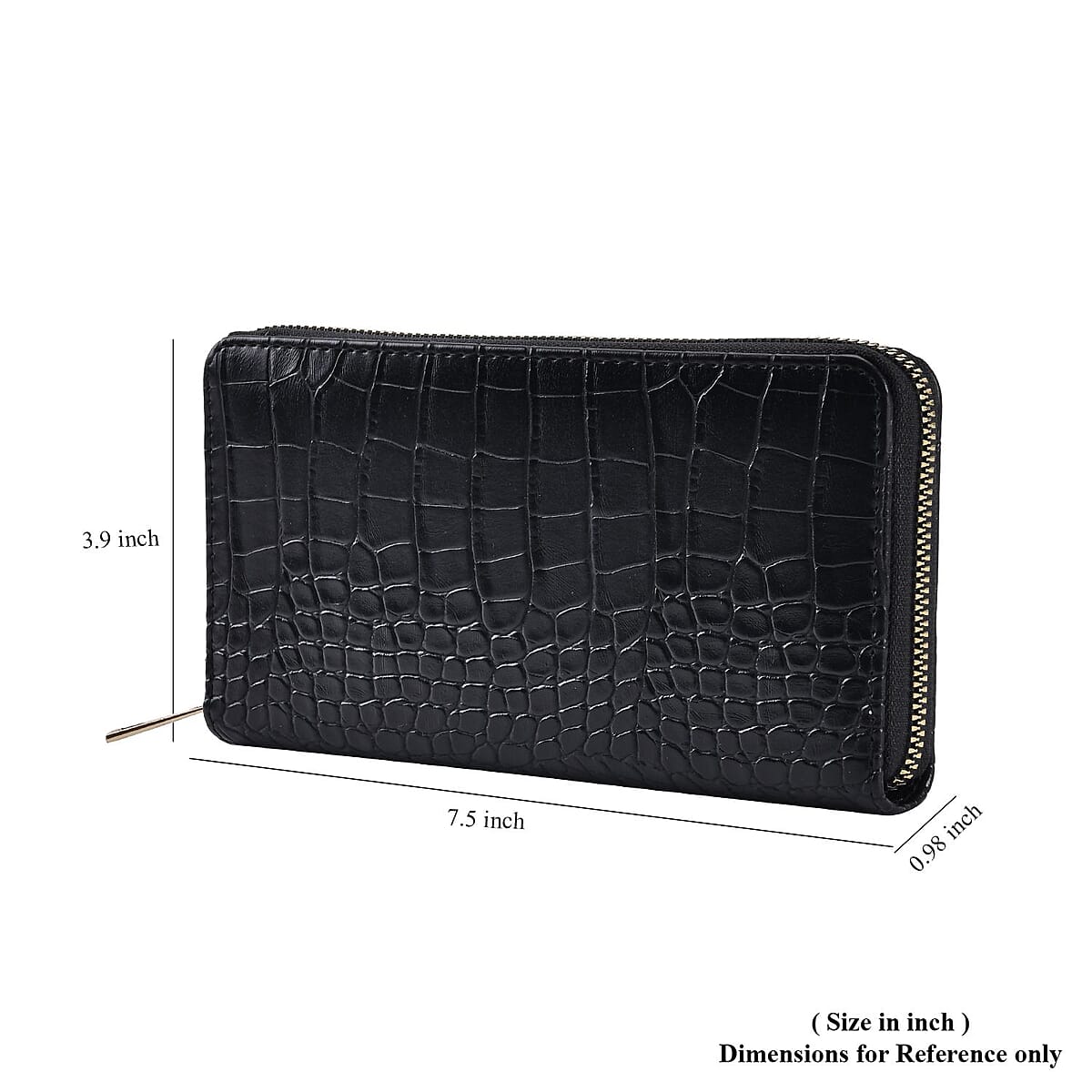 Set of 2 Black and Beige Crocodile Embossed Pattern Faux Leather Wallet image number 6