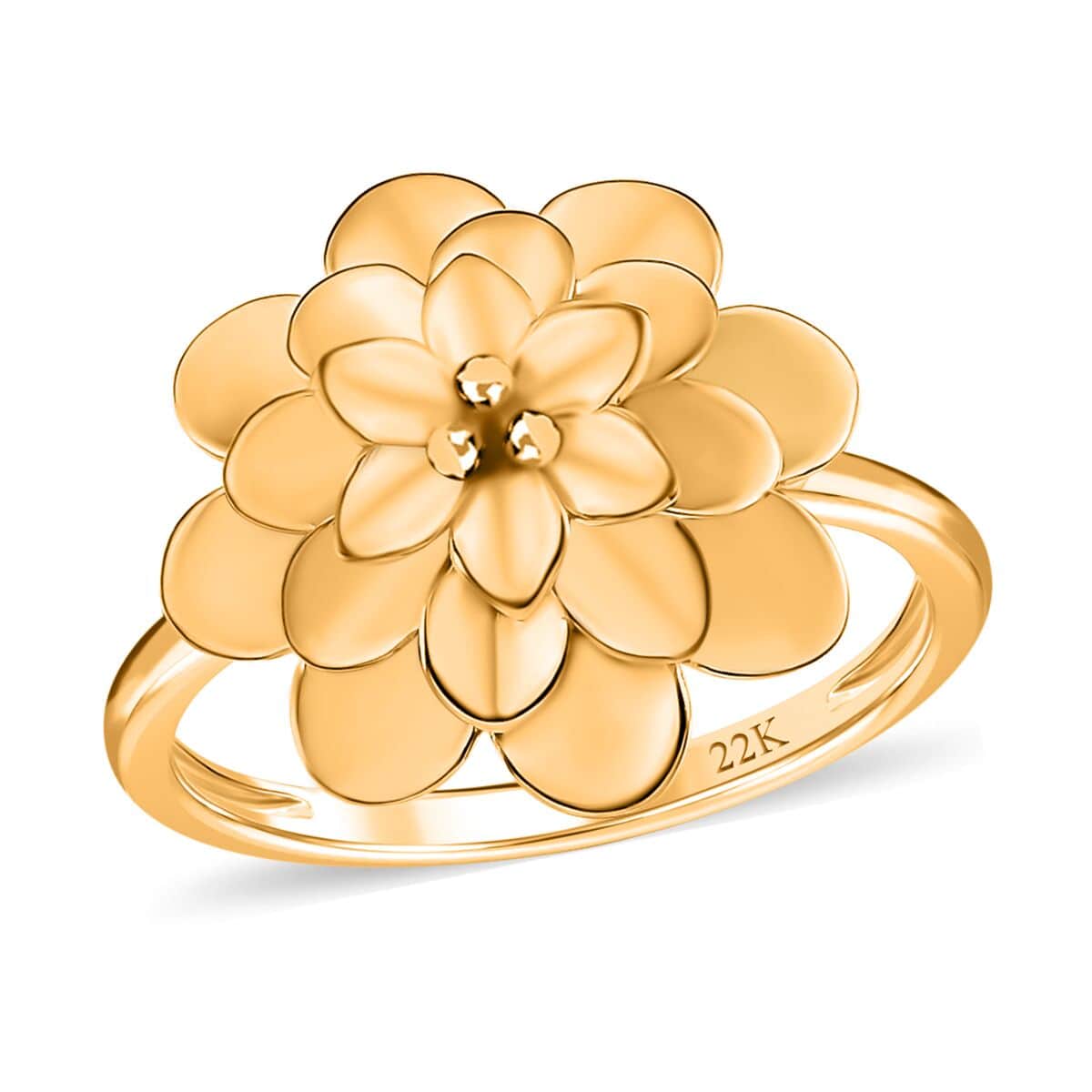 22K Yellow Gold Floral Ring (Size 9.0) 5.40 Grams image number 0