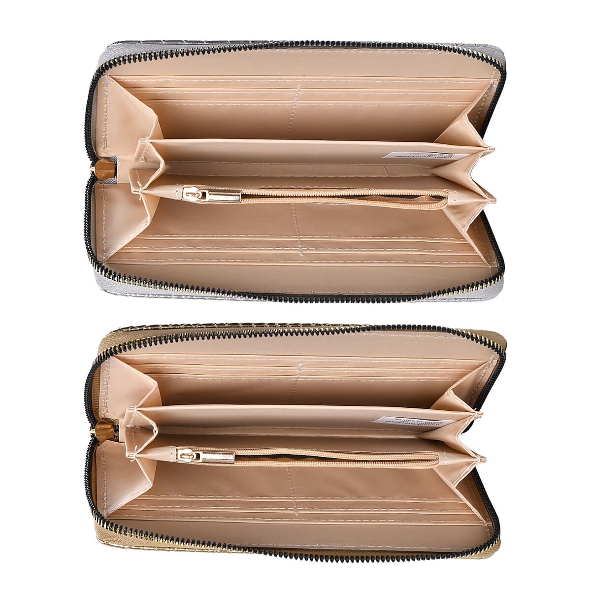 Set of 2 Silver and Gold Snake Embossed Pattern Faux Leather Wallet image number 5