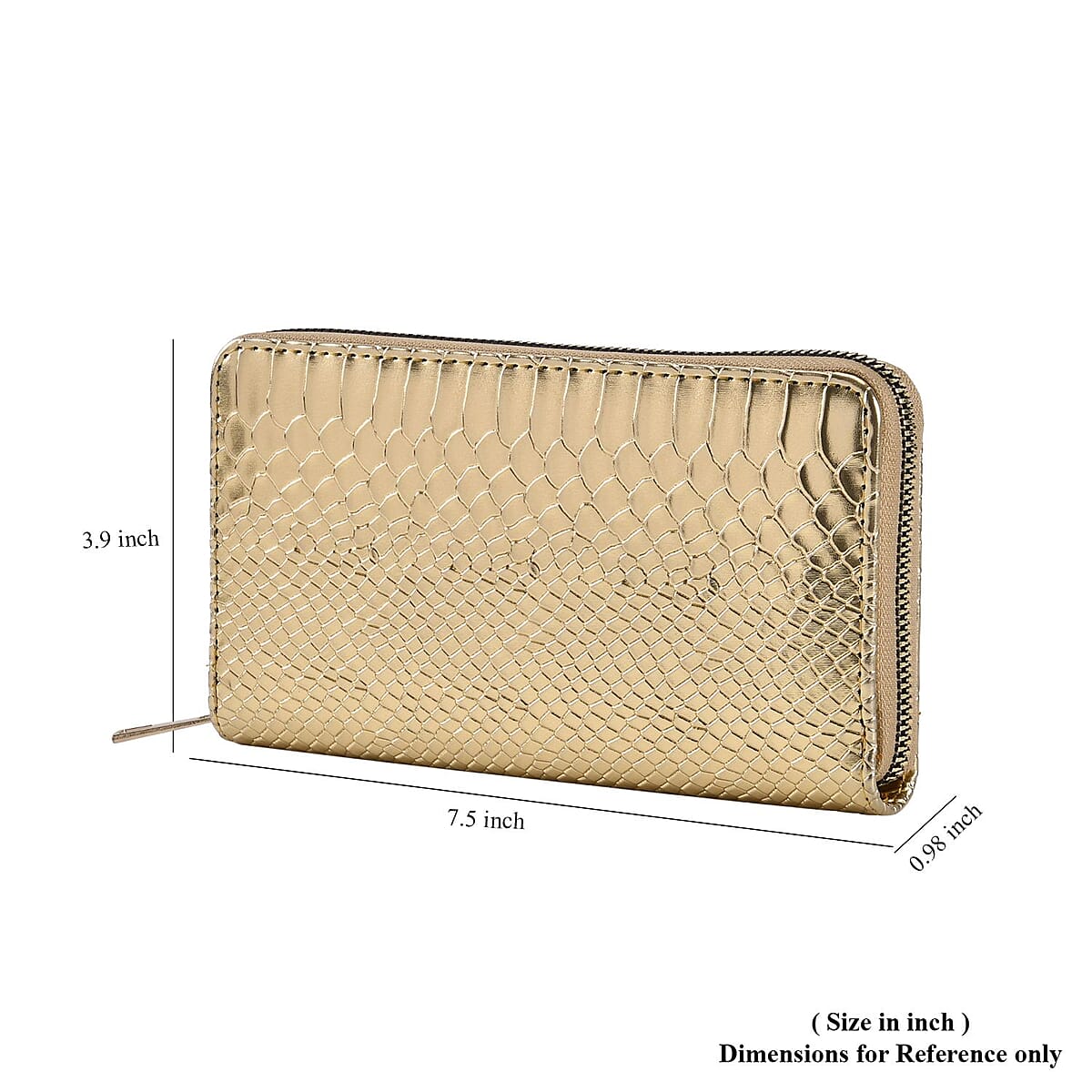 Set of 2 Silver and Gold Snake Embossed Pattern Faux Leather Wallet image number 6