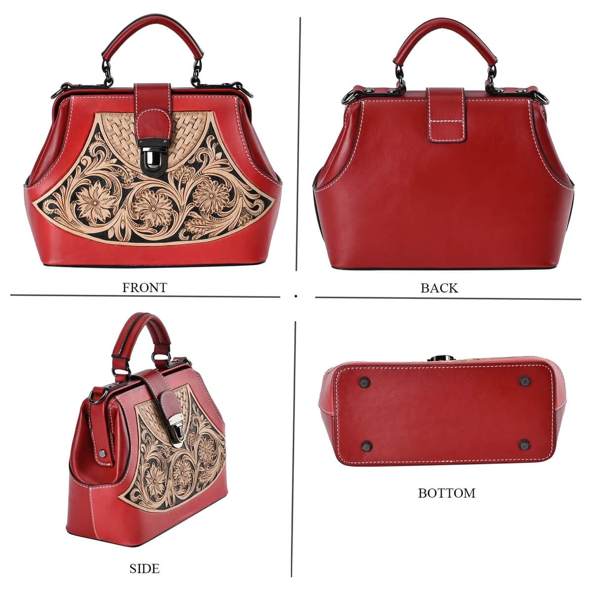 Buy Grand Pelle Royal Collection Red with Solid Color Hand Engraving ...