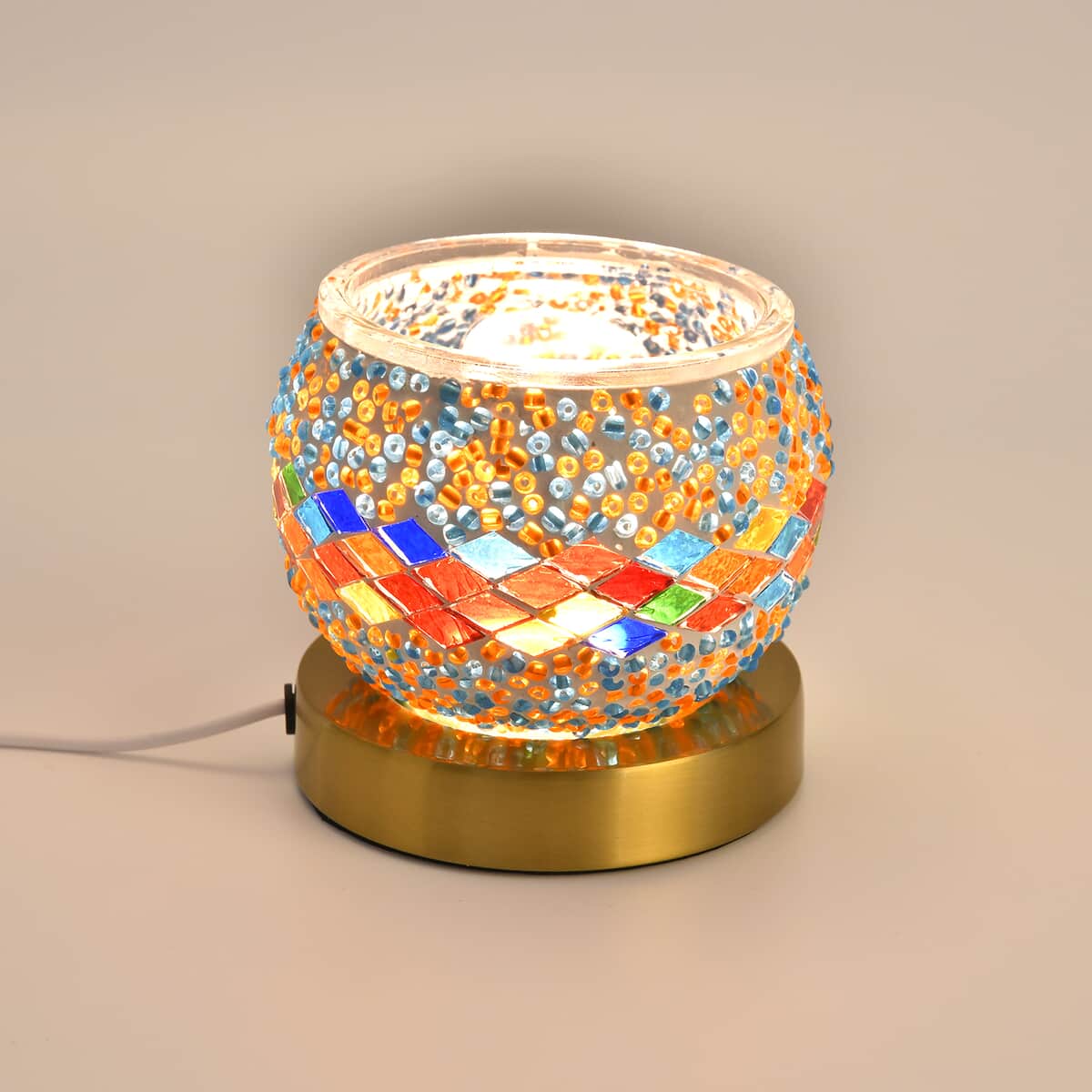 Homesmart Multi Color Turkish Inspired Mosaic Glass Table Lamp (Bulb Type E12) (5W) image number 0