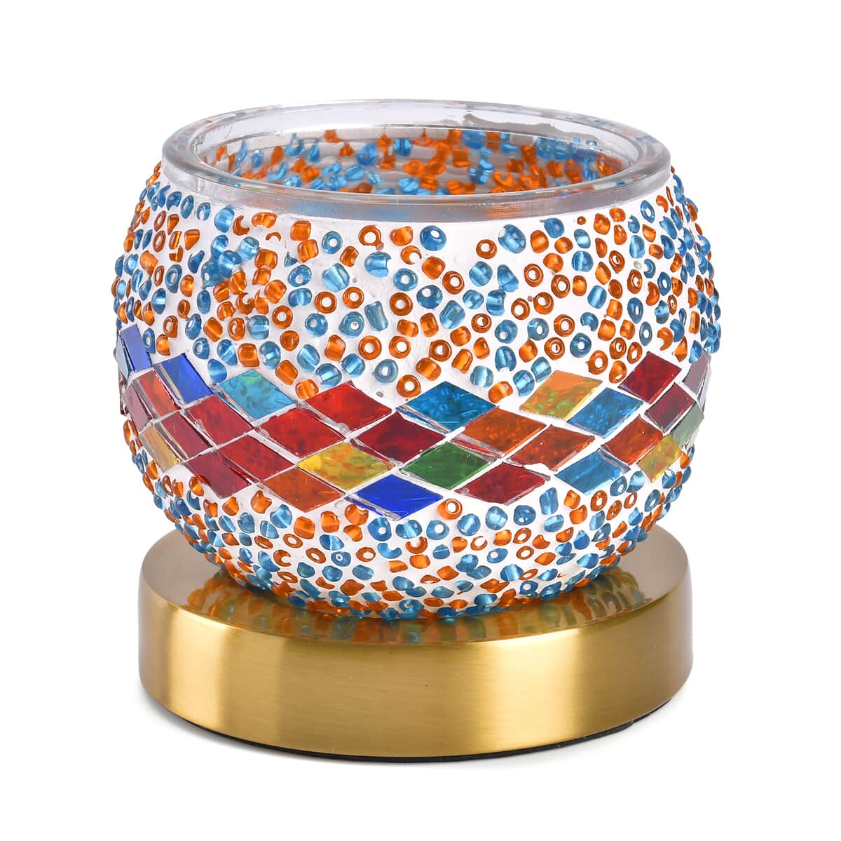 Homesmart Multi Color Turkish Inspired Mosaic Glass Table Lamp (Bulb Type E12) (5W) image number 1