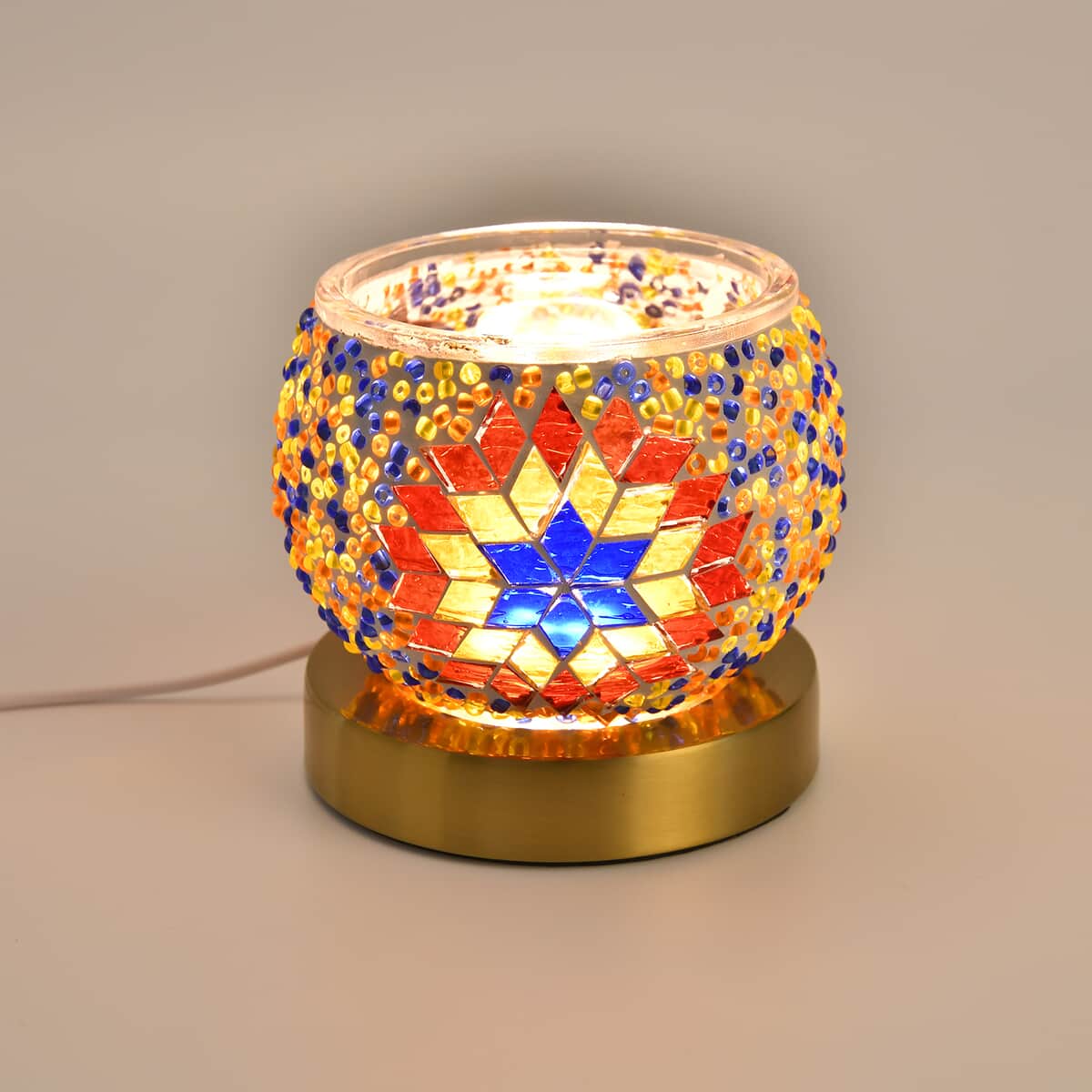 Homesmart Blue Star Turkish Inspired Mosaic Glass Table Lamp (Bulb Type E12) (5W) image number 0