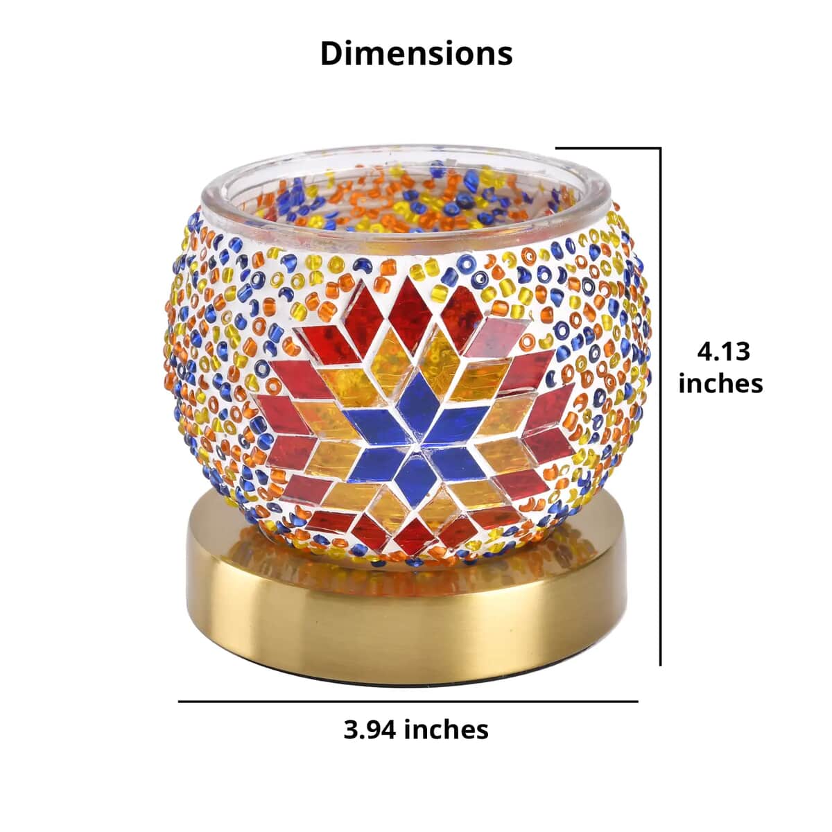 Homesmart Blue Star Turkish Inspired Mosaic Glass Table Lamp (Bulb Type E12) (5W) image number 5