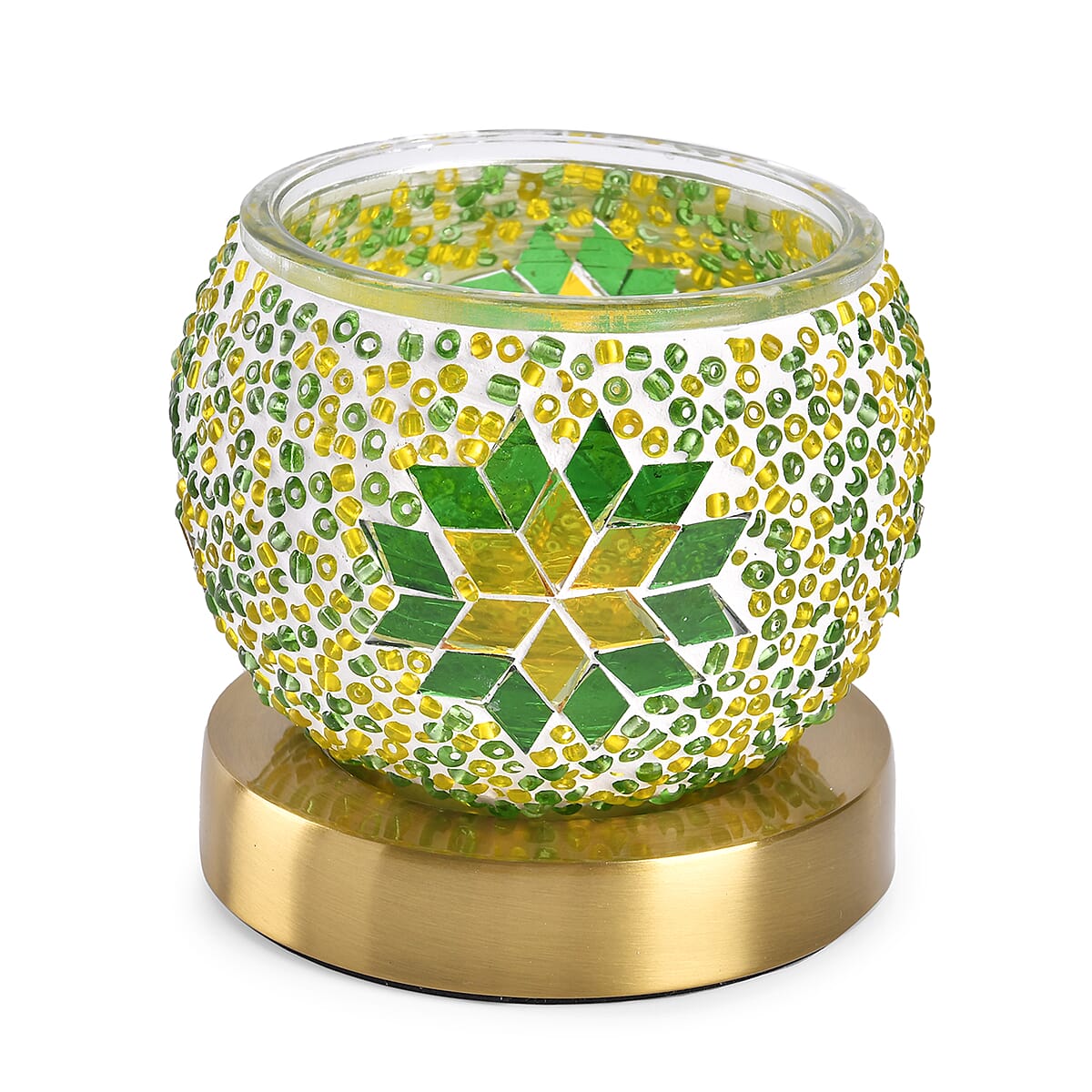 Homesmart Green Turkish Inspired Mosaic Glass Table Lamp (Bulb Type E12) (5W) image number 1