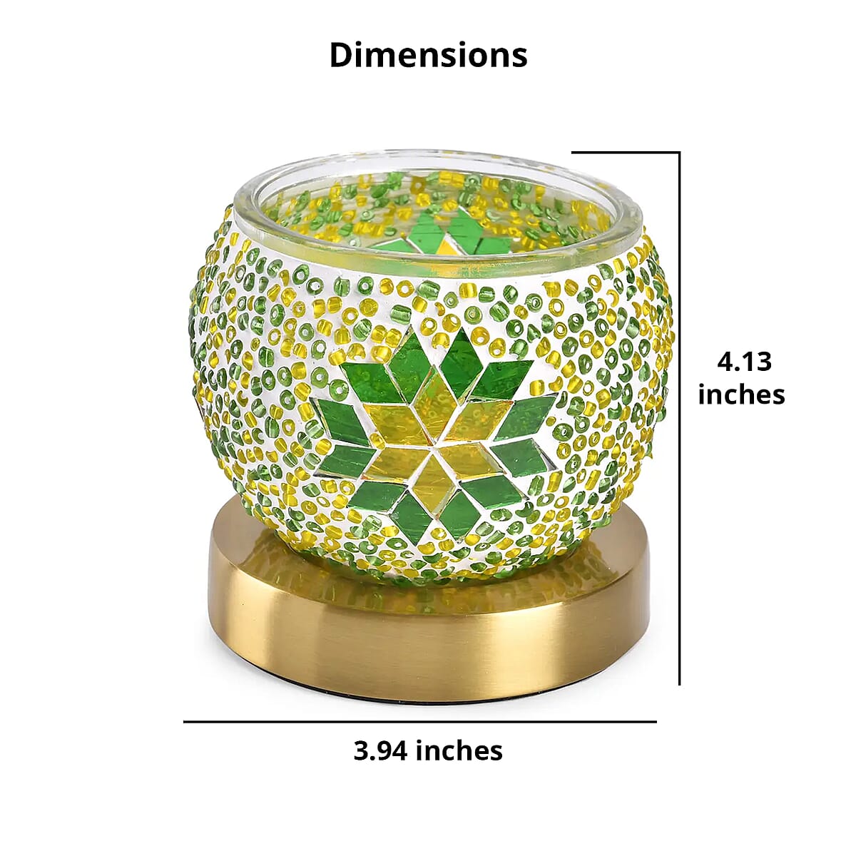 Homesmart Green Turkish Inspired Mosaic Glass Table Lamp (Bulb Type E12) (5W) image number 5