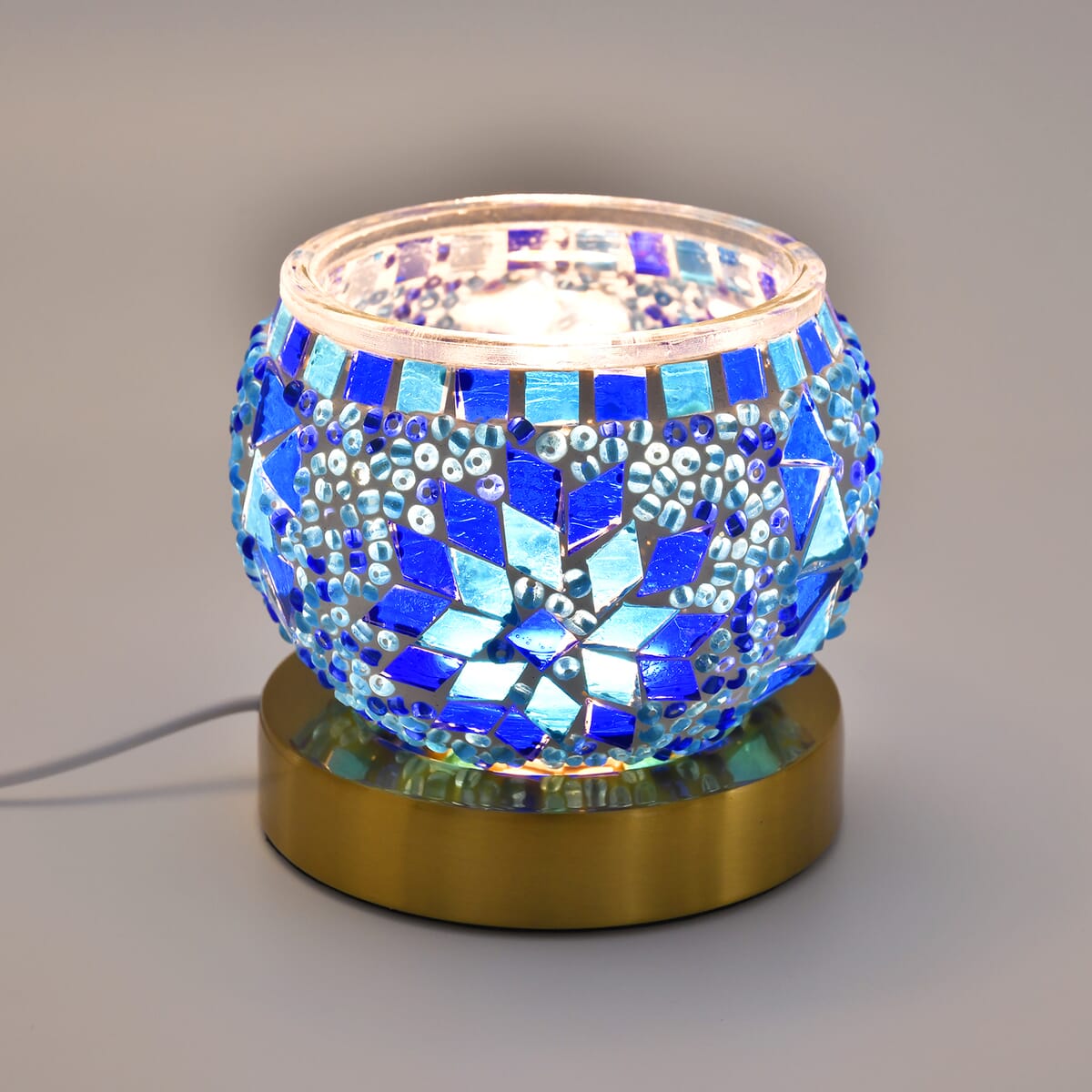 Homesmart Blue Turkish Inspired Mosaic Glass Table Lamp (Bulb Type E12) (5W) image number 0