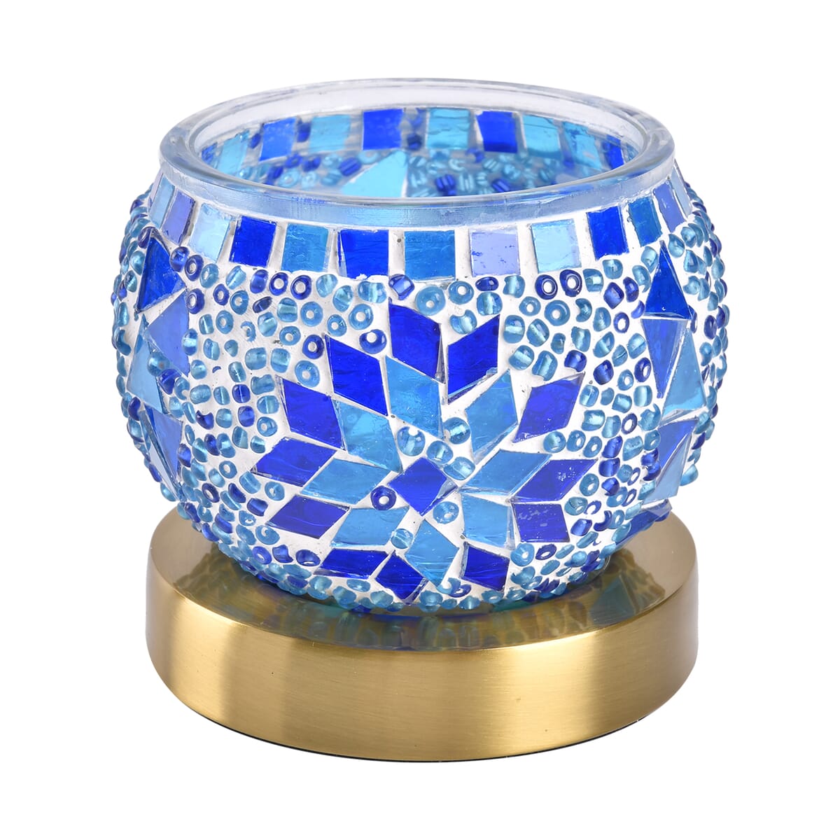 Homesmart Blue Turkish Inspired Mosaic Glass Table Lamp (Bulb Type E12) (5W) image number 1