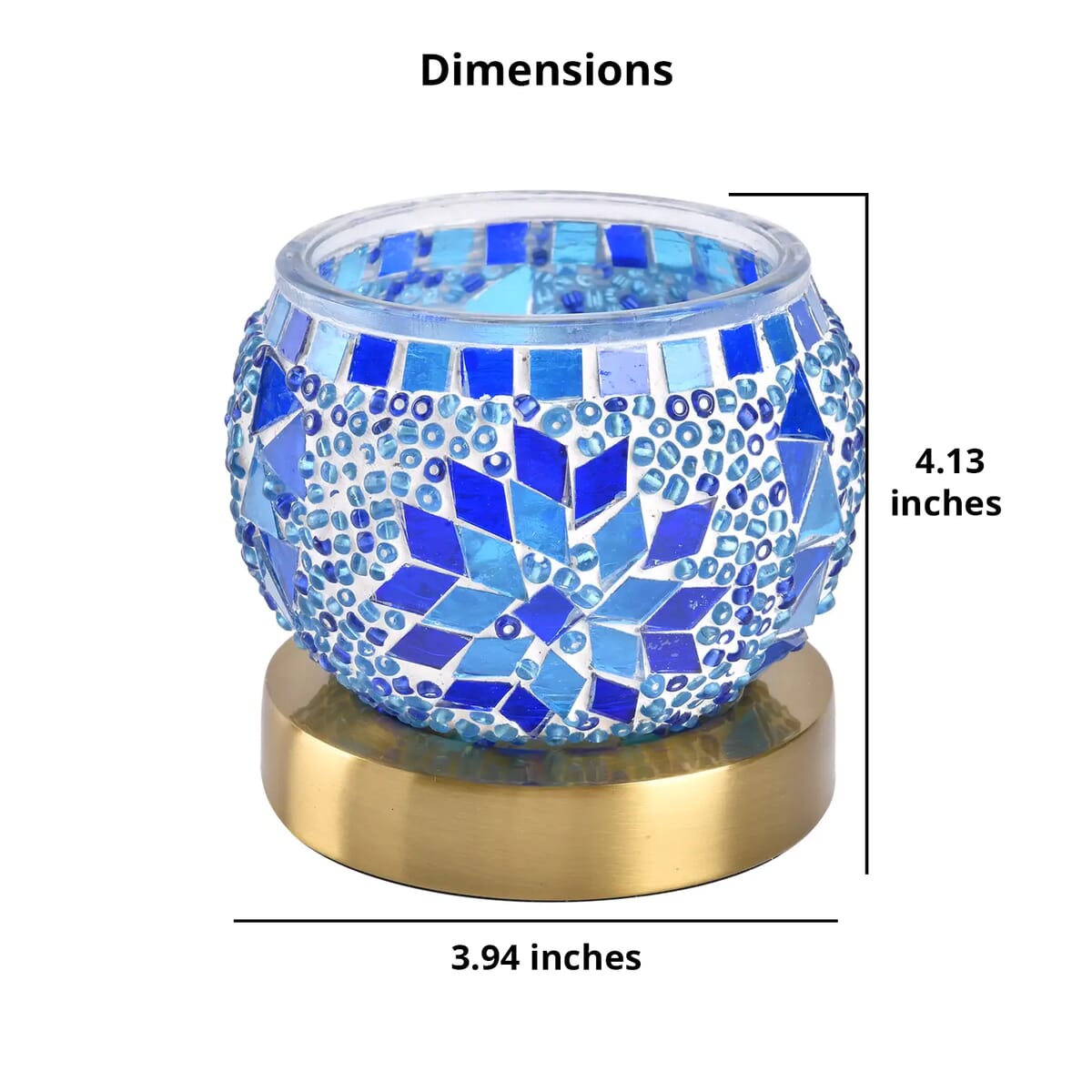 Homesmart Blue Turkish Inspired Mosaic Glass Table Lamp (Bulb Type E12) (5W) image number 5