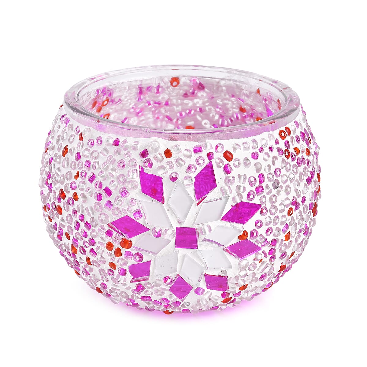 Homesmart Pink Turkish Inspired Mosaic Glass Table Lamp (Bulb Type E12) (5W) image number 2
