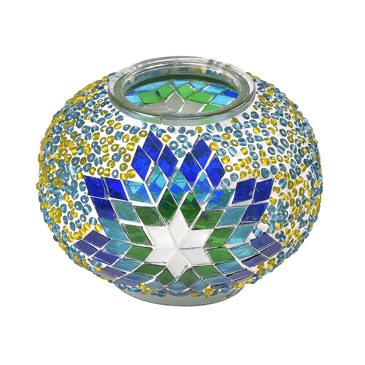 3 Globe Mosaic Glass Handmade Antique Turkish Inspired Lamp with Bronze Base, Multi-purpose Use(Bedside,Indoor), Colorful Stained Glass Lantern image number 5