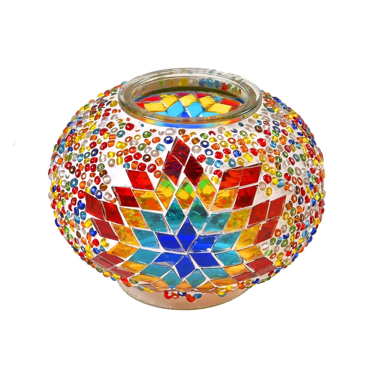 3 Globe Mosaic Glass Handmade Antique Turkish Inspired Lamp with Bronze Base, Multi-purpose Use(Bedside,Indoor), Colorful Stained Glass Lantern image number 5