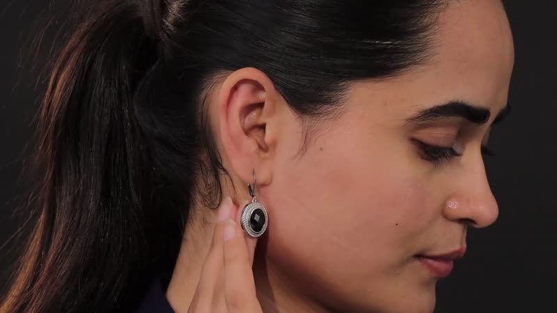 Karis Thai Black Spinel Lever Back Earrings in Platinum Bond 11.40 ctw