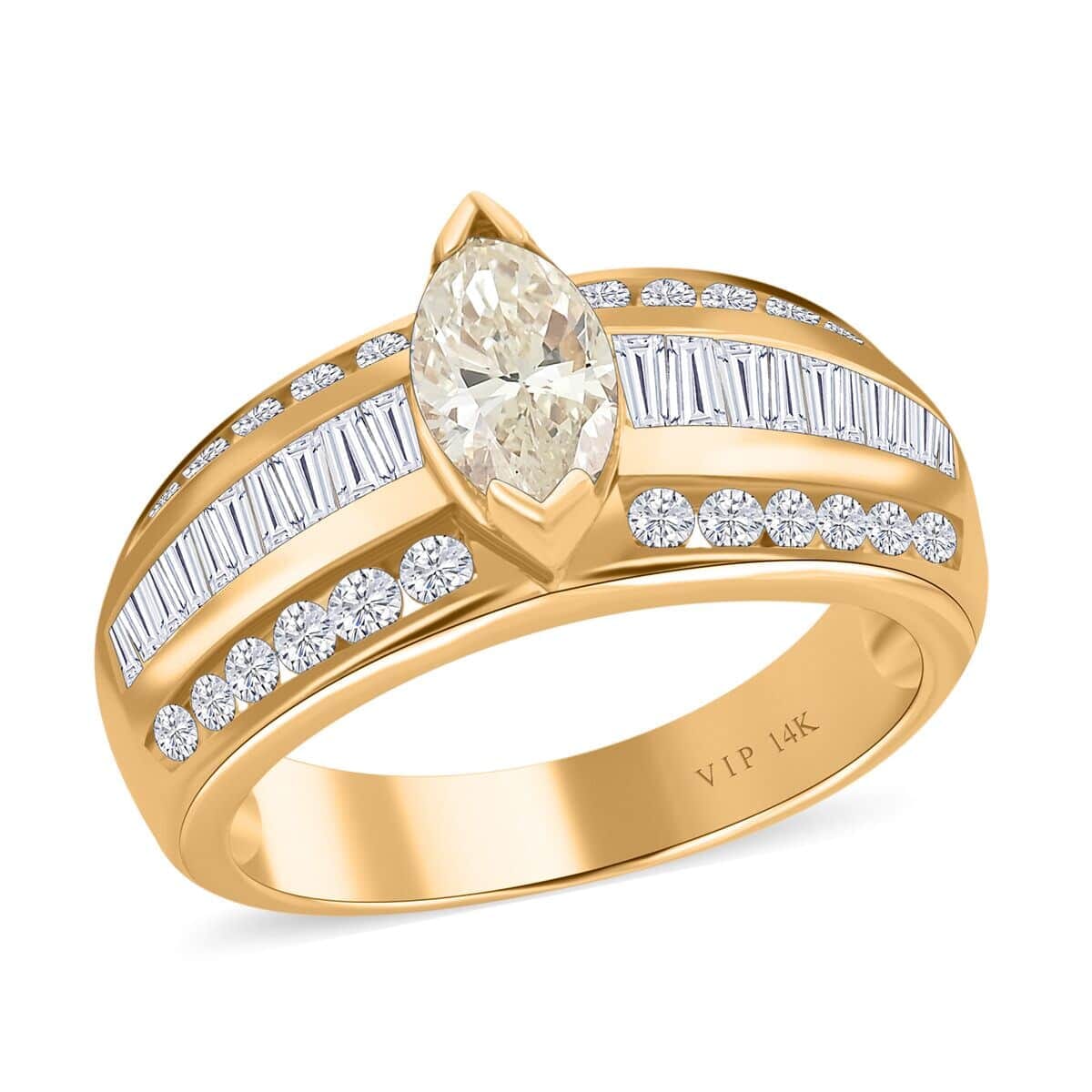 14K Yellow Gold Diamond Ring (Size 7.0) 5.40 Grams 1.50 ctw image number 0