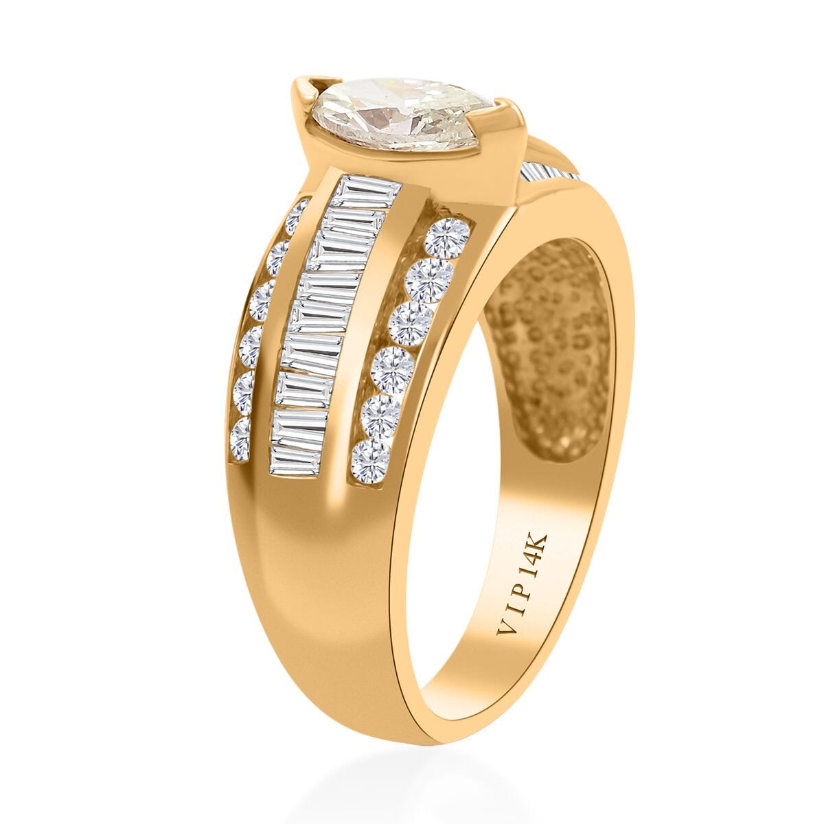 14K Yellow Gold Diamond Ring (Size 7.0) 5.40 Grams 1.50 ctw image number 3