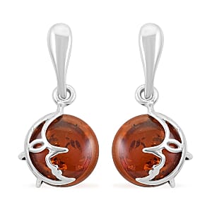 Baltic Amber Earrings in Sterling Silver