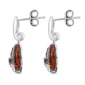 Baltic Amber Earrings in Sterling Silver