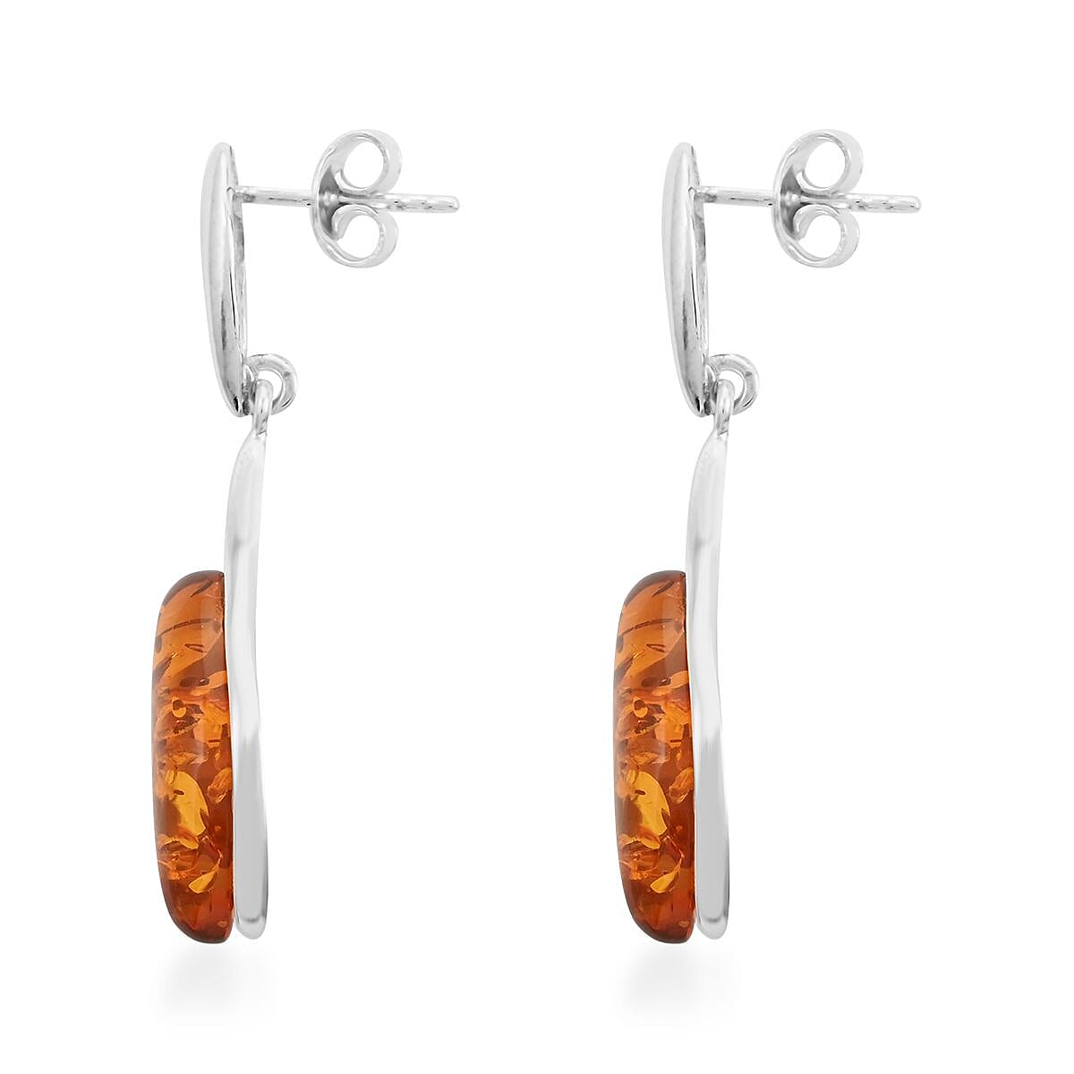 Baltic Amber Earrings in Sterling Silver image number 3