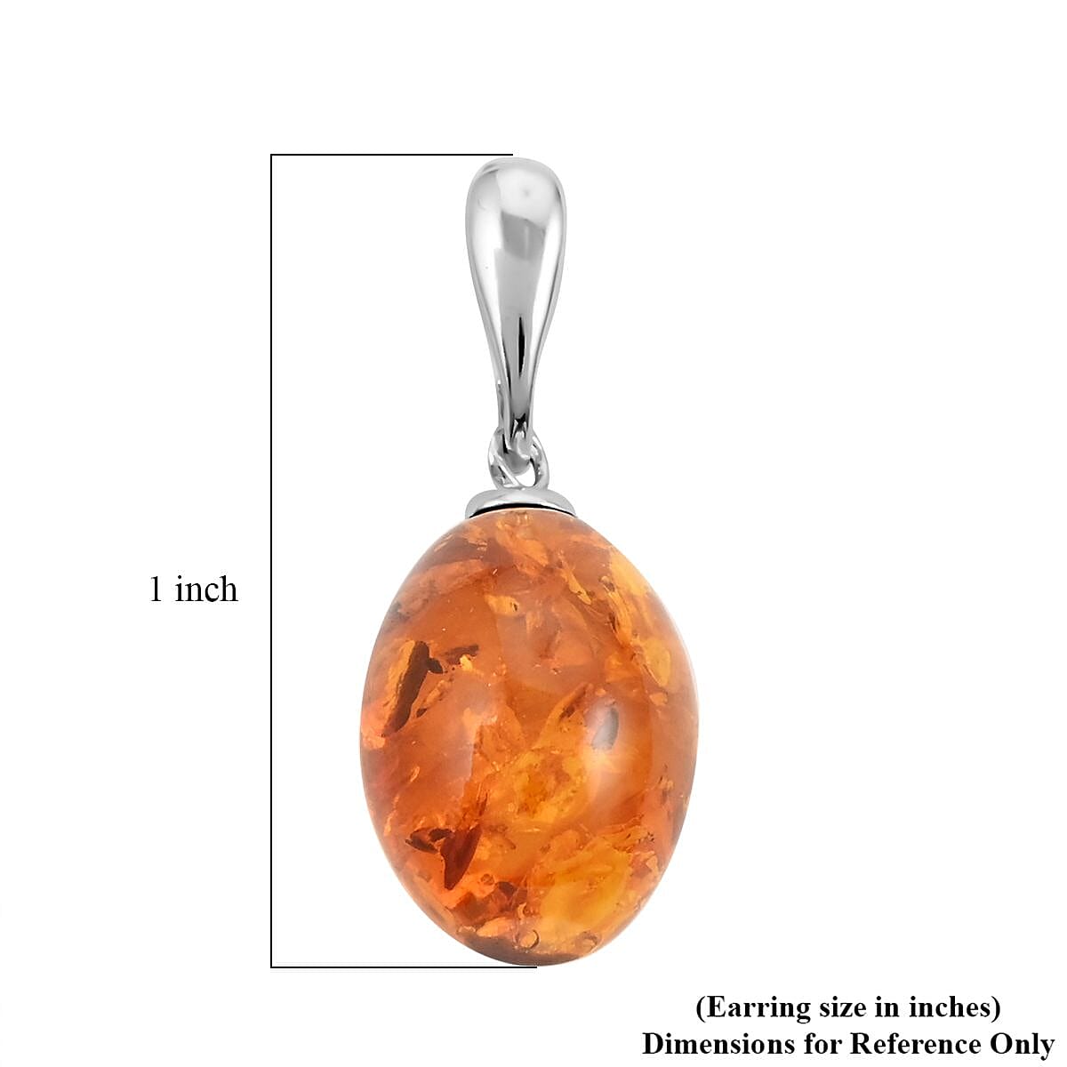 Baltic Amber Drop Earrings in Sterling Silver image number 4