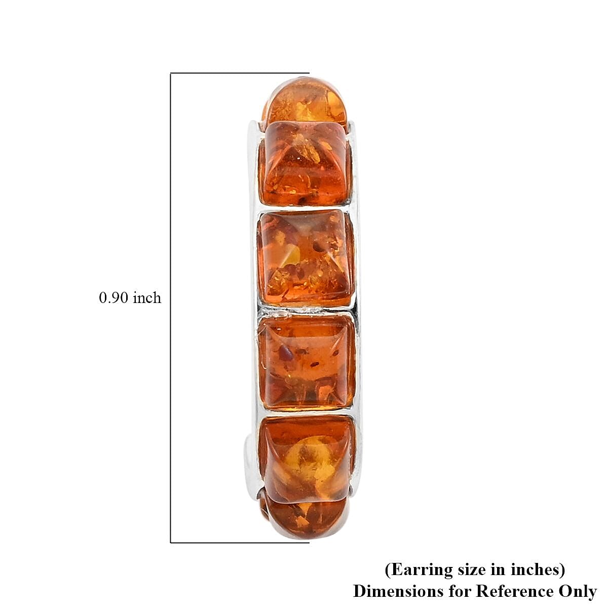 Baltic Amber Hoop Earrings in Sterling Silver