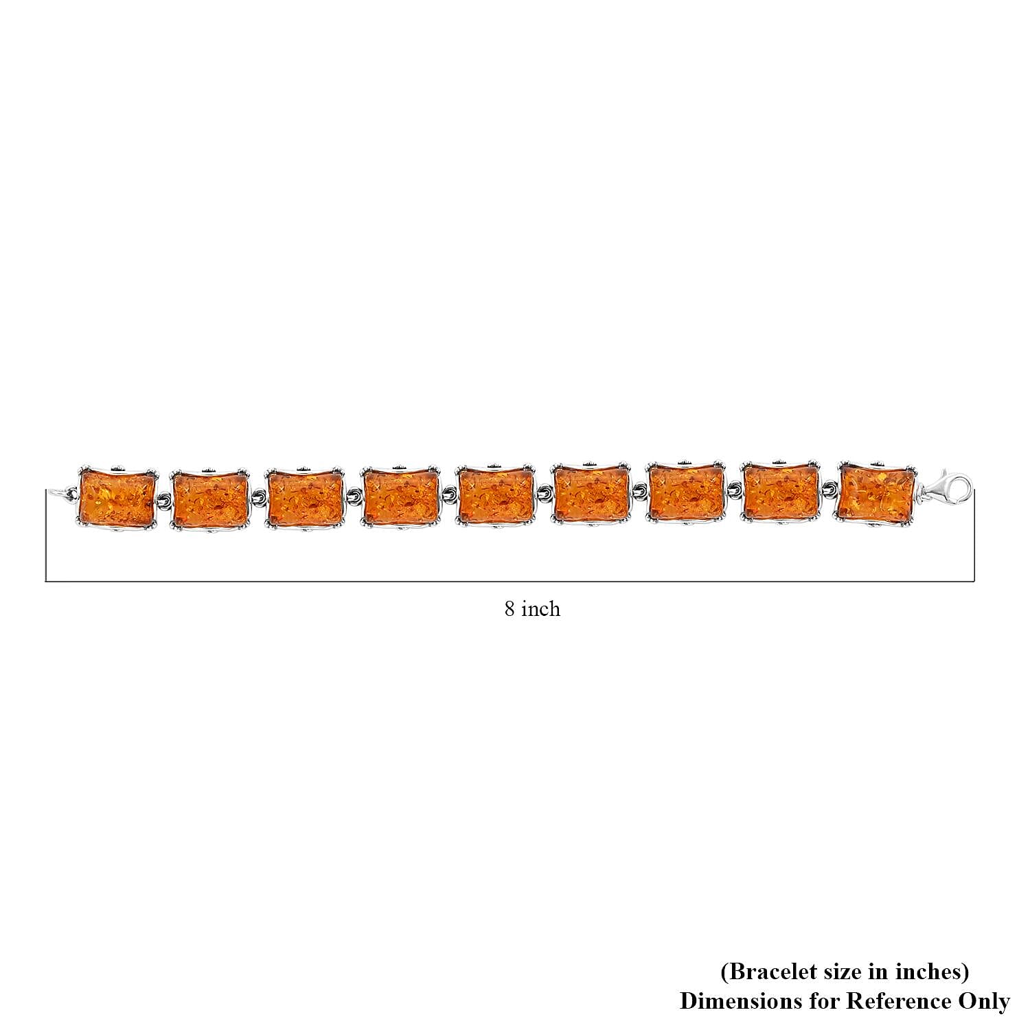 Baltic Amber Bracelet in Sterling Silver (7.00 In)