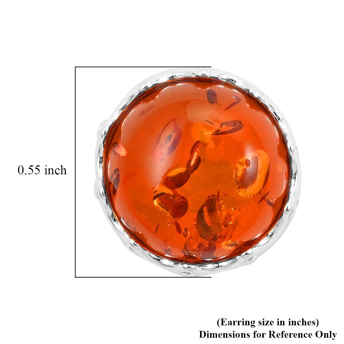 Baltic Amber Stud Earrings in Sterling Silver image number 4