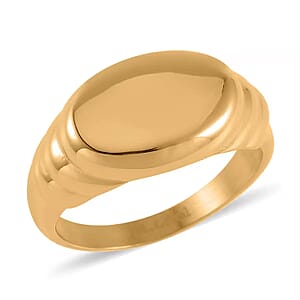Men's Signet Ring in ION Plated YG Stainless Steel (Size 13.0)