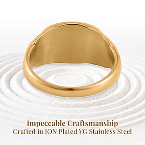 Men's Signet Ring in ION Plated YG Stainless Steel (Size 13.0)