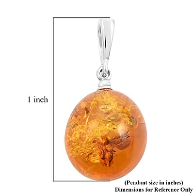 Baltic Amber Pendant in Sterling Silver