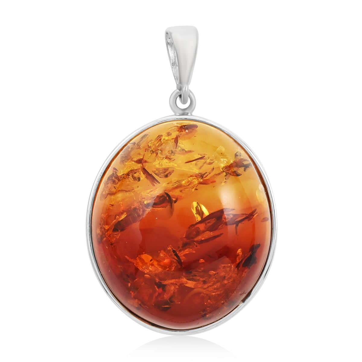 Baltic Amber Pendant in Sterling Silver image number 0