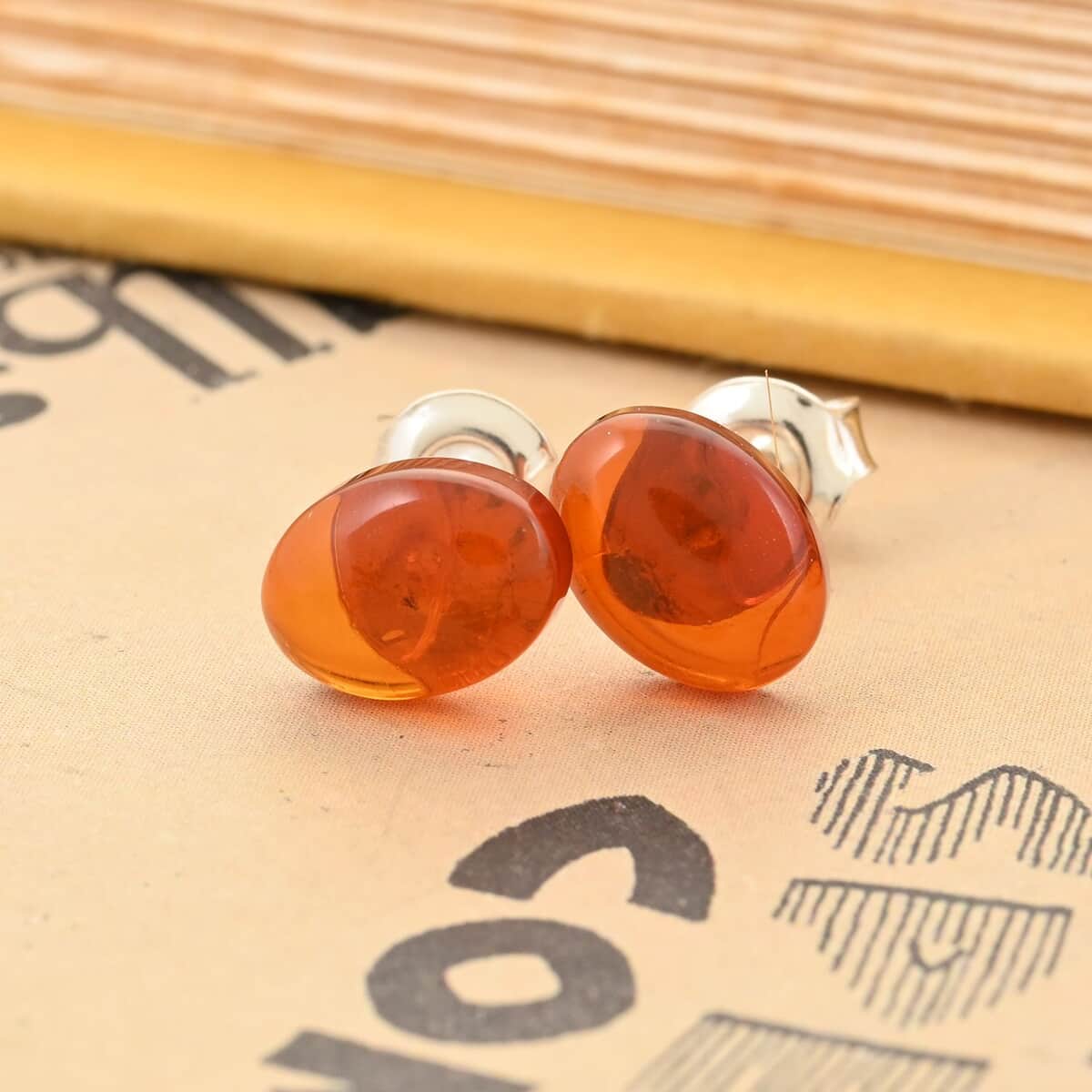 Baltic Amber Earrings in Sterling Silver image number 1