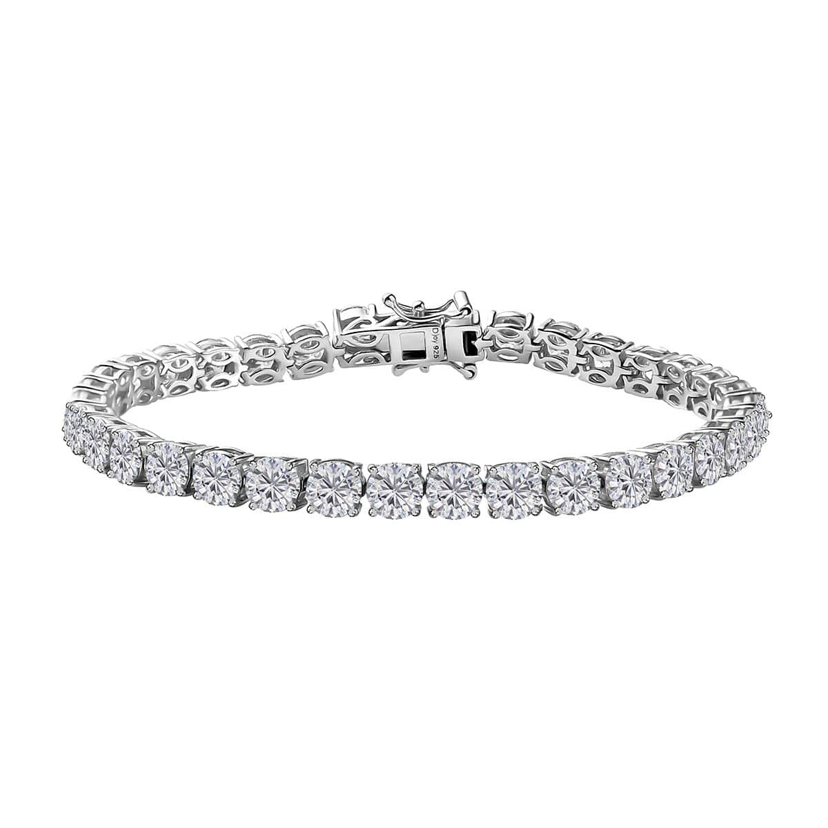 Moissanite Tennis Bracelet in Platinum Over Sterling Silver (7.25 In) 14.60 ctw image number 0