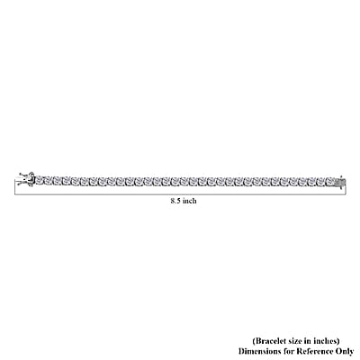 D'Joy Moissanite 14.60 ctw Classic Tennis Bracelet in Rhodium Over Sterling Silver (7.25 In)