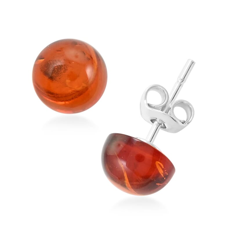 Baltic Honey Amber Solitaire Earrings