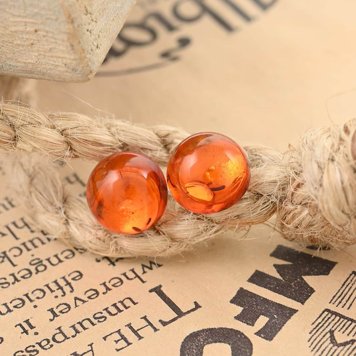 Baltic Amber Earrings in Sterling Silver image number 1