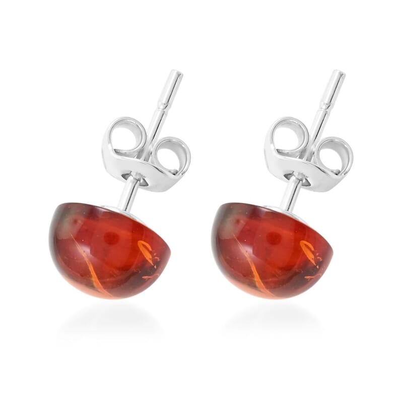 Baltic Honey Amber Solitaire Earrings