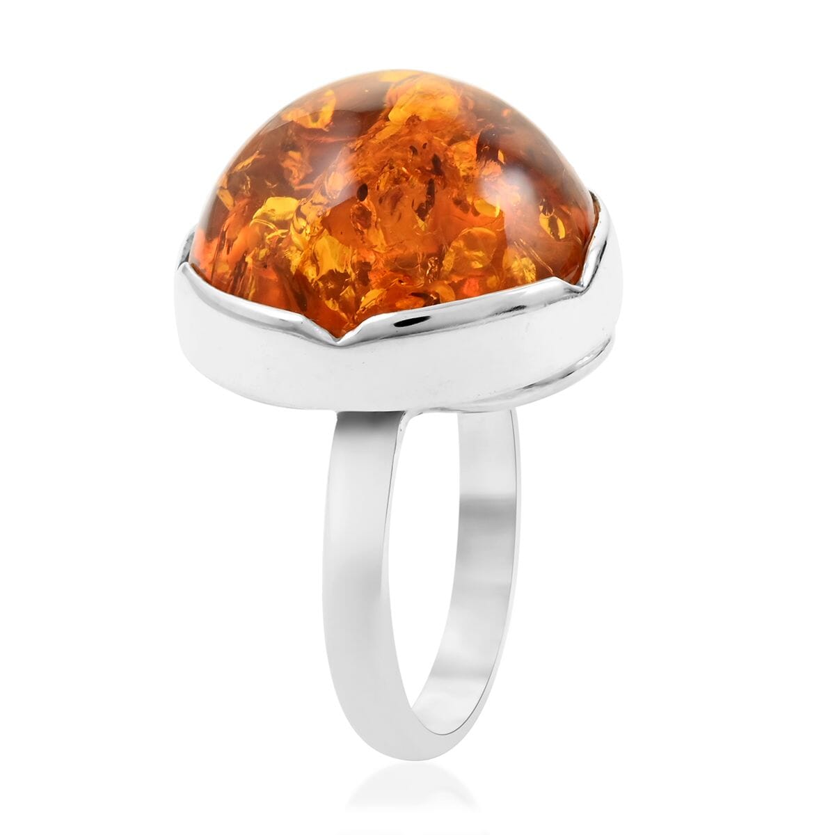 Baltic Amber Ring in Sterling Silver image number 3