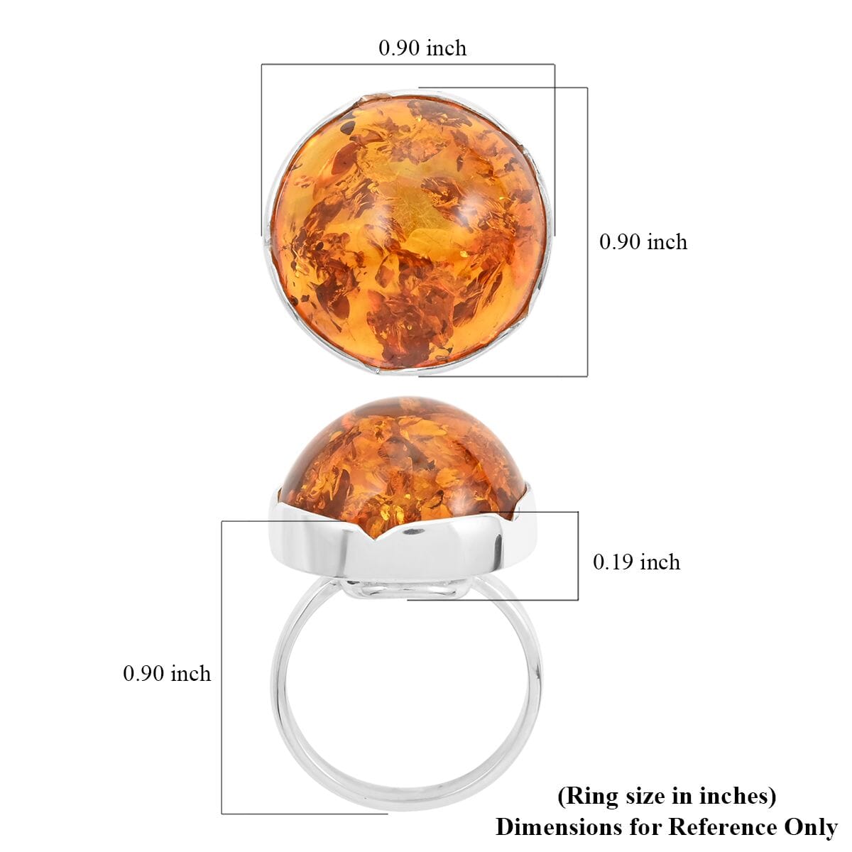 Baltic Amber Ring in Sterling Silver image number 5