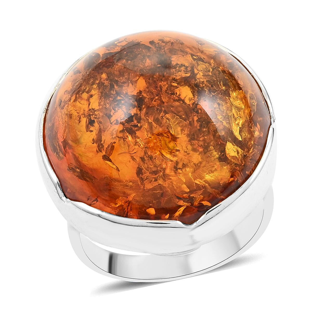 Baltic Amber Ring in Sterling Silver image number 0