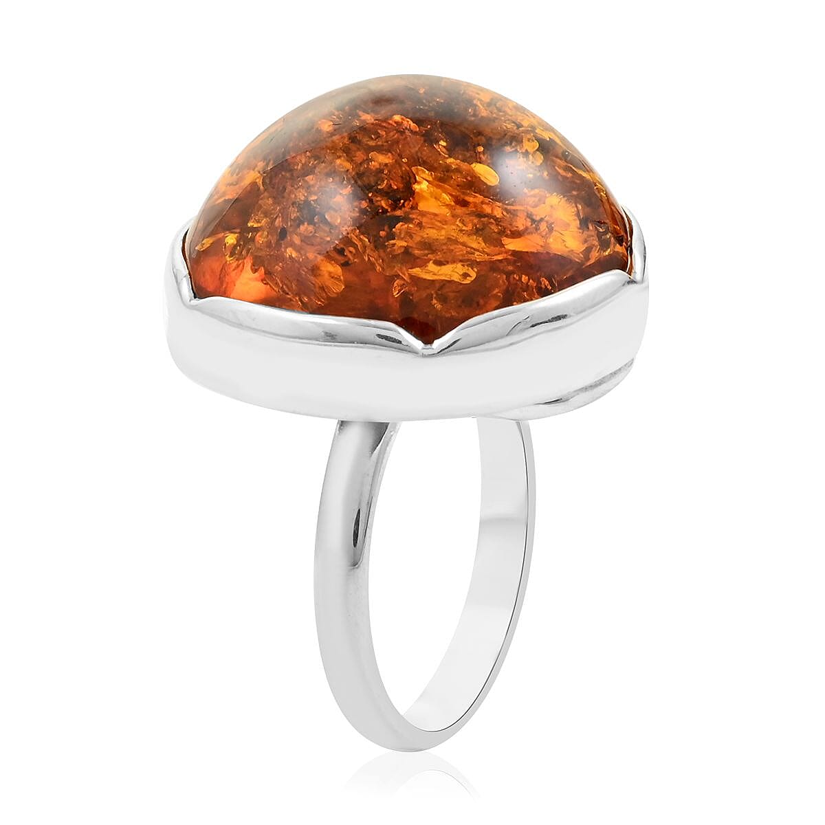 Baltic Amber Ring in Sterling Silver image number 3