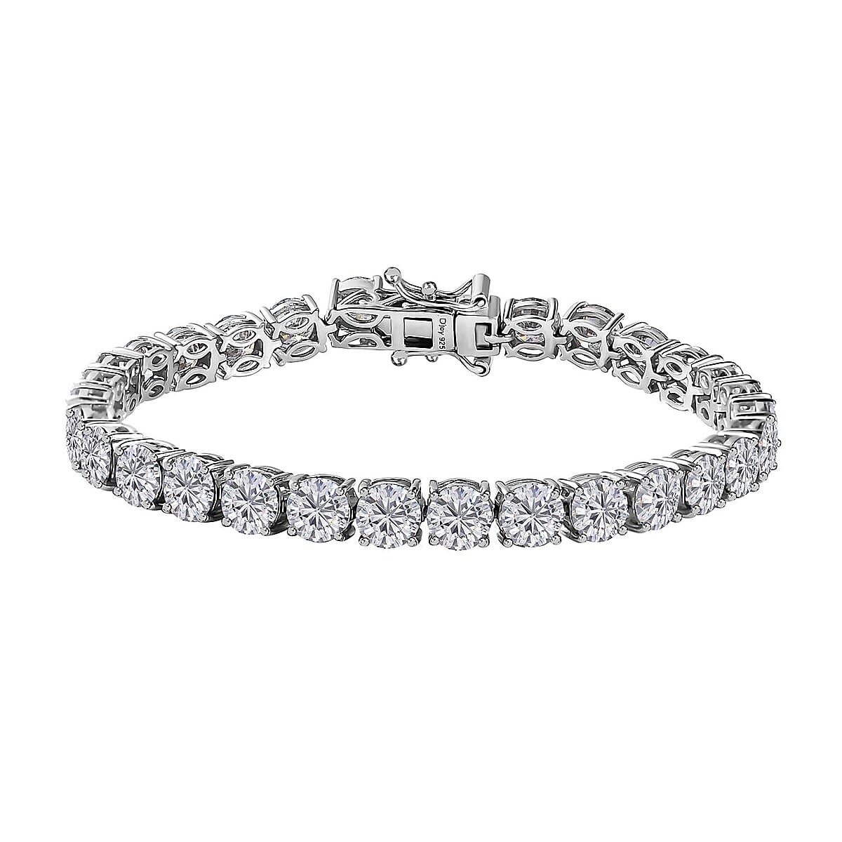 Doorbuster D'Joy Moissanite 12.20 ctw Classic Tennis Bracelet in Rhodium Over Sterling Silver (6.50 In) image number 0
