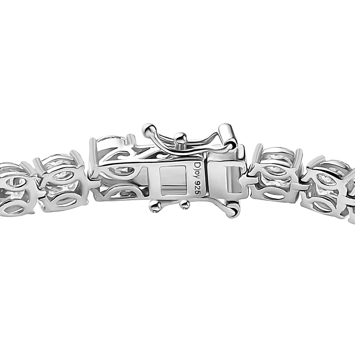 Doorbuster D'Joy Moissanite 12.20 ctw Classic Tennis Bracelet in Rhodium Over Sterling Silver (6.50 In) image number 3