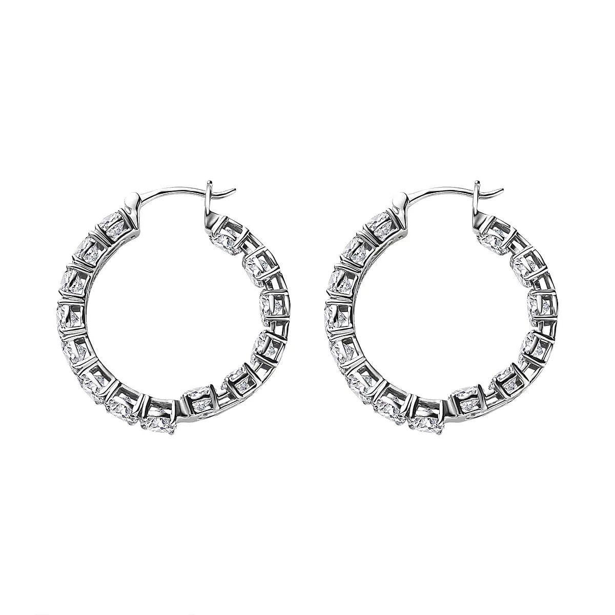 イヤリング TATIANA Silver 925 moissanite one-touch hoop earrings DE0005 MUSINSA公式 | TATIANA [Silver 925] Moissanite one-touch hoop